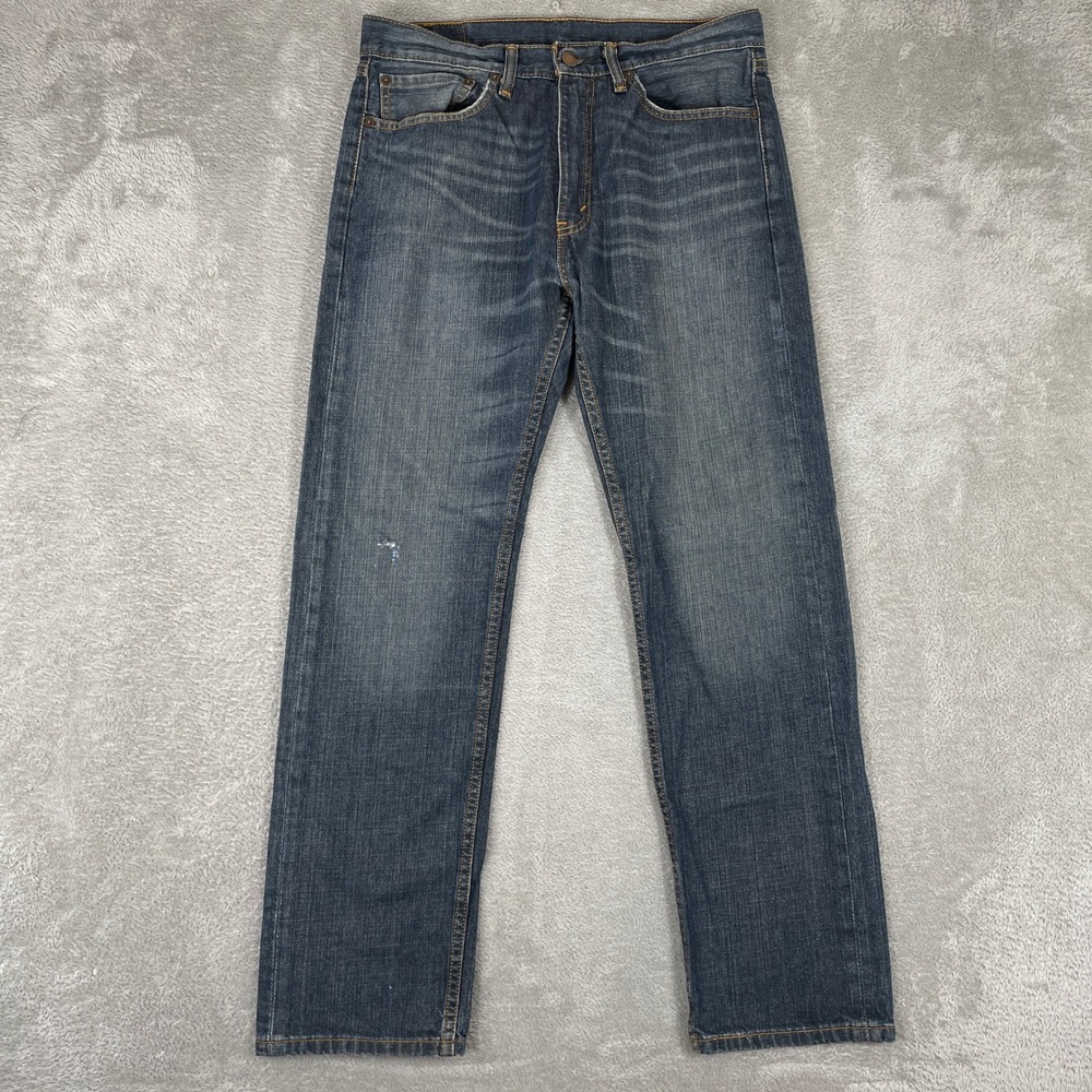 Levis 505 Regular Fit Jeans Mens 34x32 Blue Straight Leg Denim Workwear Classic
